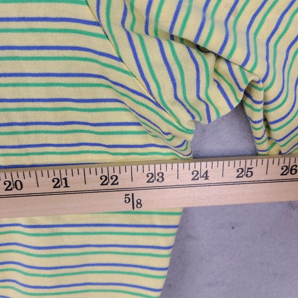 Polo Golf Ralph Lauren Polo Shirt Men's Large Yellow Pima Cotton Striped Soft - Picture 9 of 11